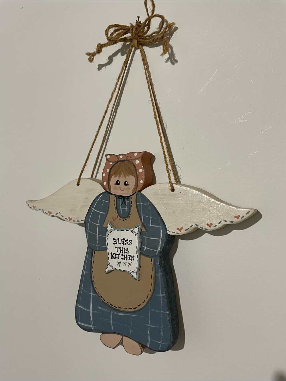 Hand-Painted Blue Angel Wall Decor - Bless This Kitchen